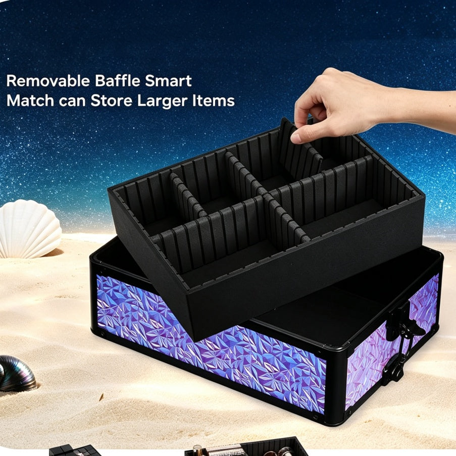 Wheeled Makeup Case, Beauty Case, 4-in-1 Makeup Travel Case, Extra Large Makeup Box