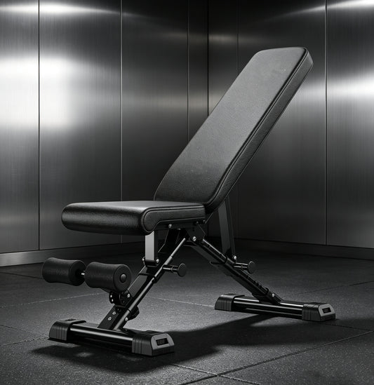 Bench press bench, 800 lbs weight capacity, adjustable, foldable, suitable for home gyms.